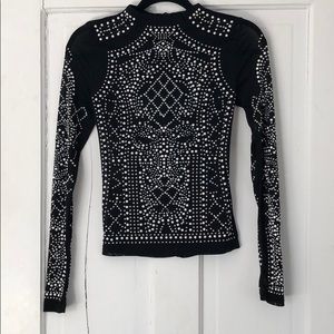 Sparkly Sheer Top with Rhinestones